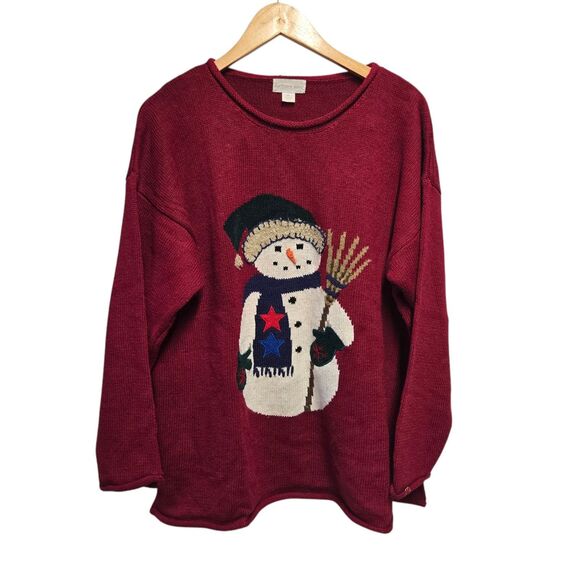 Vintage NORTHERN ISLE Snowman Christmas Sweater XL - Picture 2 of 4
